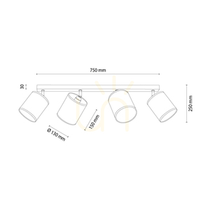 Lampa Sufitowa Dreva Dąb olejowany Abażur Beżowy 4xE27 90 cm small 1