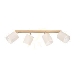 Lampa Sufitowa Dreva Dąb olejowany Abażur Beżowy 4xE27 90 cm small 0