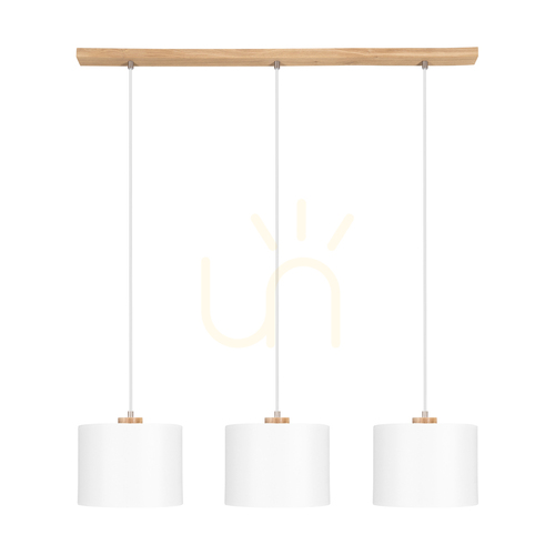 Sprawdź Lampa Wisząca Dreva Dąb olejowany Abażur Biały 3xE27 100 cm
