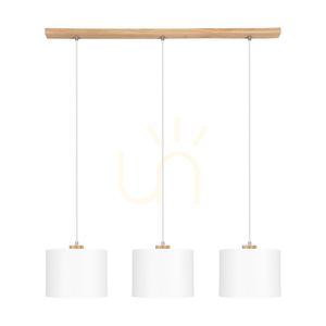 Lampa wisząca Brinova Dreva 3×E27, dąb olejowany, białe abażury, 100 cm small 0