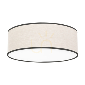 Lampa Sufitowa Ignis Biały Abażur Beżowy-Czarny 3xE27 Ø38 cm small 0