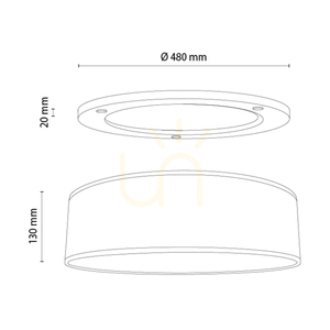 Lampa Sufitowa Ignis Dąb olejowany Abażur Biały 3xE27 Ø48 cm small 1