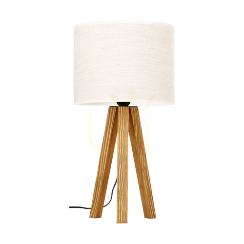 Sprawdź Lampa Stołowa Solea Brązowy Abażur Beżowy 1xE27 Ø22 cm