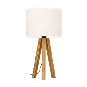 Lampa Stołowa Solea Brązowy Abażur Beżowy 1xE27 Ø22 cm small 0