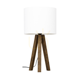 Lampa Stołowa Solea Orzech Abażur Biały 1xE27 Ø22 cm small 0