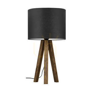 Lampa Stołowa Solea Orzech Abażur Czarny 1xE27 Ø22 cm small 0