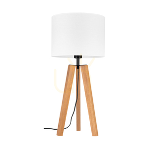 Lampa Stołowa Solea Brązowy/Czarny Abażur Biały 1xE27 Ø30 cm small 0