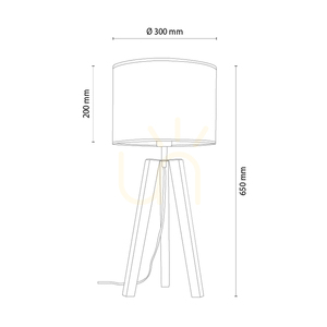 Lampa stołowa Brinova Solea, sosna w kolorze orzecha, biały abażur, E27, 65 cm small 1