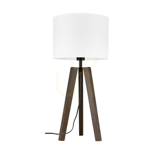 Lampa stołowa Brinova Solea, sosna w kolorze orzecha, biały abażur, E27, 65 cm small 0