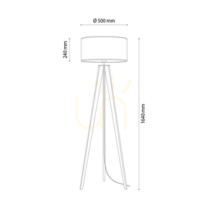 Lampa Podłogowa Solea Orzech/Czarny Abażur Biały 1xE27 Ø50 cm 1 Lampa Podłogowa Solea Orzech/Czarny Abażur Biały 1xE27 Ø50 cm small 1