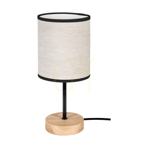 Lampa Stołowa Dreva Dąb olejowany/Czarny Abażur Beżowy-Czarny 1xE27 Ø13 cm 0 Lampa Stołowa Dreva Dąb olejowany/Czarny Abażur Beżowy-Czarny 1xE27 Ø13 cm small 0