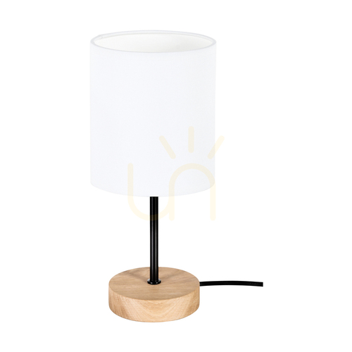 Sprawdź Lampa Stołowa Dreva Dąb olejowany/Czarny Abażur Biały 1xE27 Ø13 cm