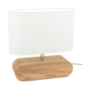 Lampa Stołowa Braze Dąb olejowany/Chrom Abażur Biały 1xE27 30 cm small 0