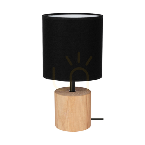 Sprawdź Lampa Stołowa Arden Dąb olejowany/Czarny Abażur Czarny 1xE27 Ø17 cm