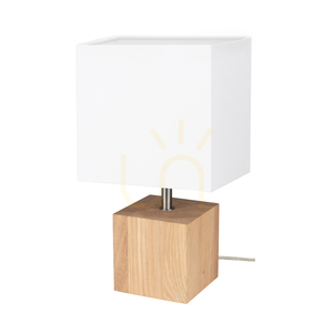 Lampa Stołowa Arden Dąb olejowany/Satyna Abażur Biały 1xE27 17 cm small 0