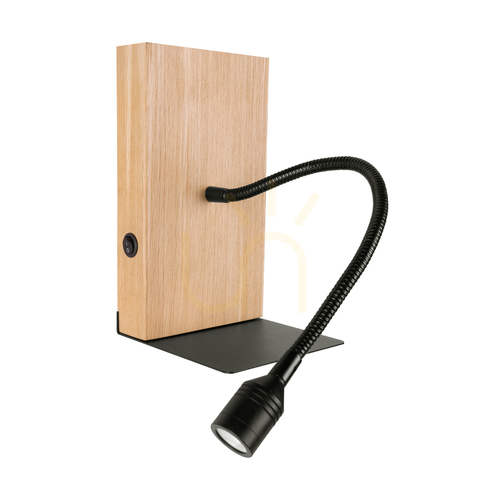 Sprawdź Kinkiet Lector Dąb olejowany/Czarny 1xLED 2.8 W 12 cm