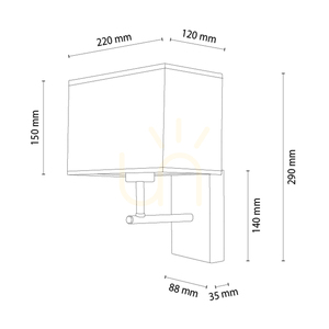 Kinkiet Lector Dąb olejowany/Czarny Abażur Beżowy 1xE27 22 cm small 1