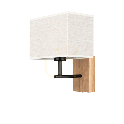 Sprawdź Kinkiet Lector Dąb olejowany/Czarny Abażur Beżowy 1xE27 22 cm