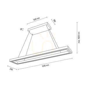 Lampa Wisząca Legno Dąb olejowany/Nikiel mat 3xLED 68 W Up&Down 124.5 cm small 4