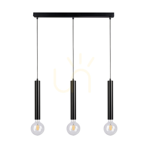 Sprawdź Lampa Wisząca Barrel 3xE27 Max.60W Czarny/Czarny/Czarny PVC 55 cm