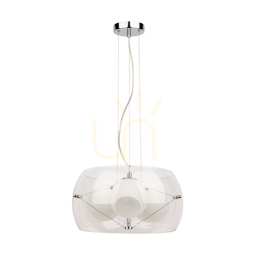 Sprawdź Lampa Wisząca Lola 3xE27 Max.40W Chrom/Transparentny/Biały/Transparentny Ø42 cm
