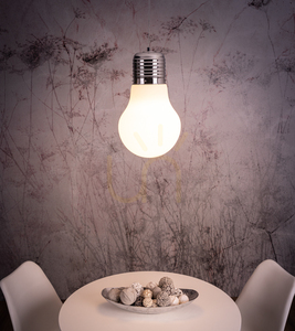 Lampa Wisząca Bulb 1xE27 Max.60W Chrom/Transparentny/Biały Ø30 cm small 4