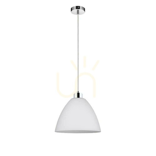 Sprawdź Lampa Wisząca Globe 1xE27 Max.60W Chrom/Biały Ø27 cm