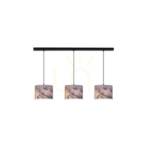 Lampa Wisząca Lobos 3xE27 Max.40W Czarny/Transparentny/Szaro-Niebieski small 1