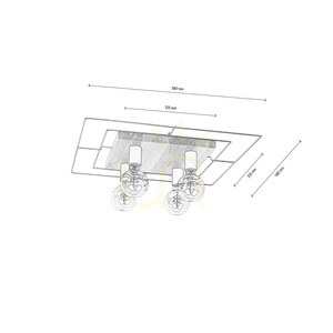 Lampa Sufitowa Chester 4xE27 Max.60W Dąb Olejowany/Czarny 58 cm small 1