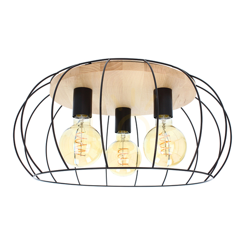 Sprawdź Lampa Sufitowa Chester 3xE27 Max.60W Buk Olejowany/Czarny Ø50 cm