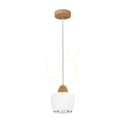 Sprawdź Lampa Wisząca Rondas 1xE14 Max.40W Dąb Olejowany/Transparentny/Biały/Chrom Ø10.3 cm