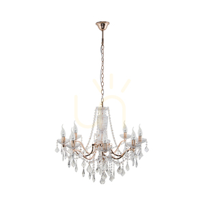 Lampa Wisząca Odessa 8xE14 Max.40W Złoty/Transparentny Ø71 cm small 0