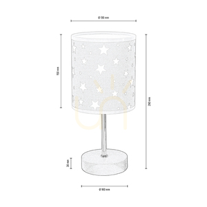 Lampa Stołowa Fiete 1xE27 Max.25W Sosna Bejcowana Szara/Chrom/Szary-Biały Ø13 cm small 2
