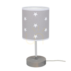 Lampa Stołowa Fiete 1xE27 Max.25W Sosna Bejcowana Szara/Chrom/Szary-Biały Ø13 cm small 0