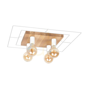 Lampa Sufitowa James 4xE27 Max.60W Dąb Olejowany/Biały 58 cm small 0