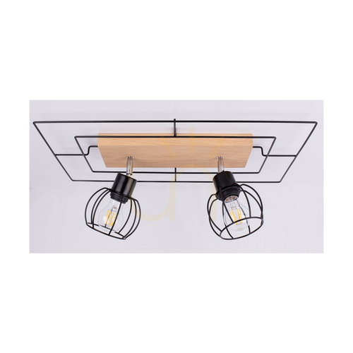 Sprawdź Lampa Sufitowa Sombor 2 xE27 Max.60W Dąb Olejowany/Czarny 58 cm