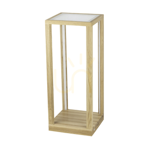 Stolik Tavoli Glass 1xLED, 33W Dąb Olejowany/Czarny/Szkło Szronione/Touch Dimmer 25 cm small 0