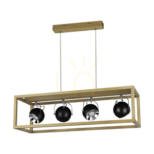 Lampa Wisząca Roy Incl.4xLED GU10 5W Dąb Olejowany/Transparentny/Czarny 90 cm small 0