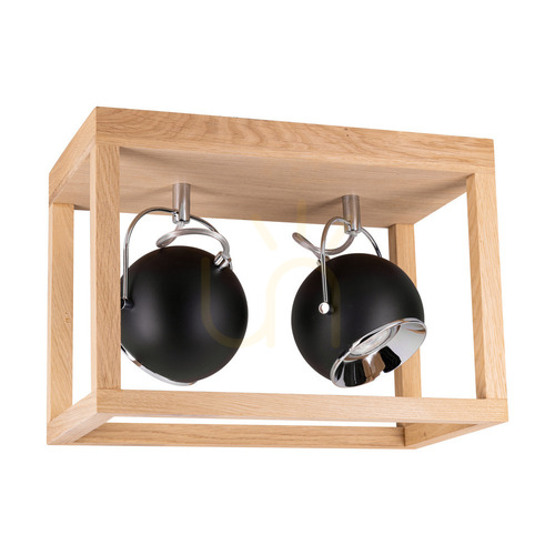 Sprawdź Lampa Sufitowa Roy Incl.2xLED GU10 5W Dąb Olejowany/Czarny 36 cm