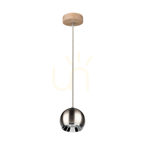 Sprawdź Lampa Wisząca Ball Wood Incl.1xLED GU10 5W Dąb Olejowany/Satyna Ø12 cm
