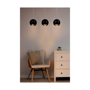 Lampa wisząca Spot Light BALL WOOD 5143374, dąb olejowany i czarny, 3×GU10, 52 cm small 1