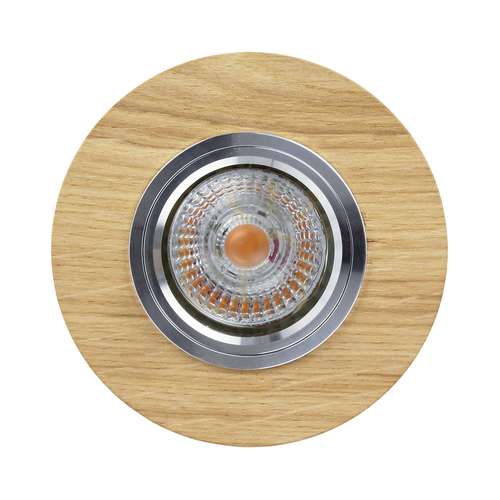 Sprawdź Lampa Sufitowa Vitar Wood Round Incl.1xLED GU10 6W Dąb Olejowany Ø10 cm