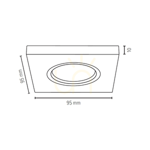 Lampa Sufitowa Vitar Square Incl.1xLED GU10 6W Szary/Chrom 9.5 cm small 3