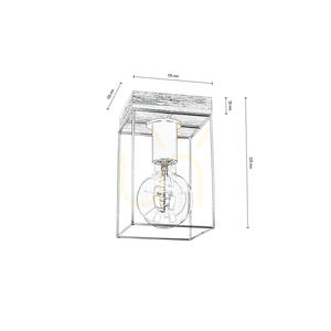 Lampa Sufitowa Moroni 1xE27 Max.60W Dąb Olejowany/Czarny 13.5 cm small 1