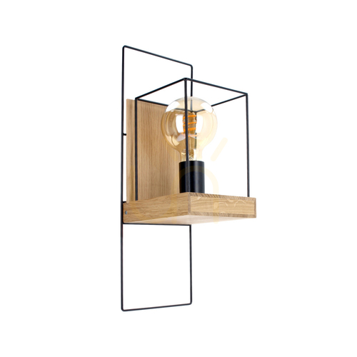 Sprawdź Kinkiet Moroni 1xE27 Max.25W Dąb Olejowany/Czarny 16 cm