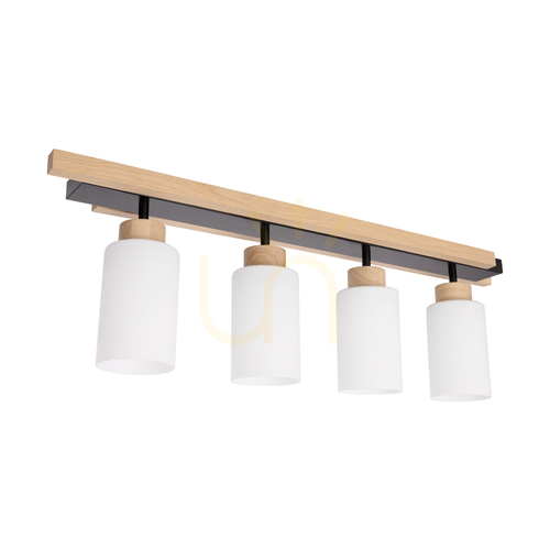 Sprawdź Lampa Sufitowa Mostar 4xE27 Max.60W Dąb Olejowany/Czarny/Biały 75 cm