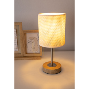 Lampa Stołowa Benita 1xE27 Max. 25W Dąb Olejowany/Nikiel mat/Kremowy-Srebrny Ø13 cm small 3