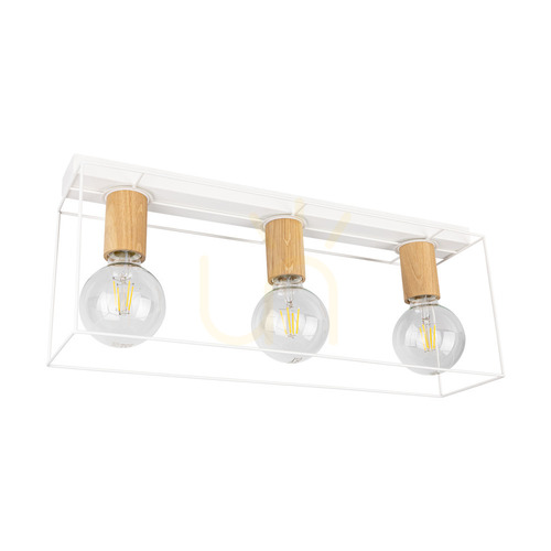 Sprawdź Lampa Sufitowa Gretter 2xE27 Max.60W Biały/Dąb Olejowany 54 cm