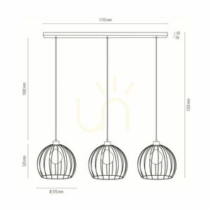 Lampa Wisząca Dakar 3xE27 Max.60W Czarny/Dąb Olejowany/Czarny 132 cm small 2