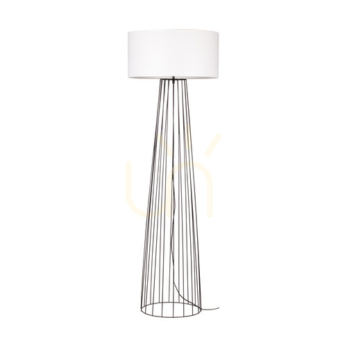 Sprawdź Lampa Podłogowa Swan 1xE27 Max.60W Czarny/Czarny PVC/Biały Ø50 cm